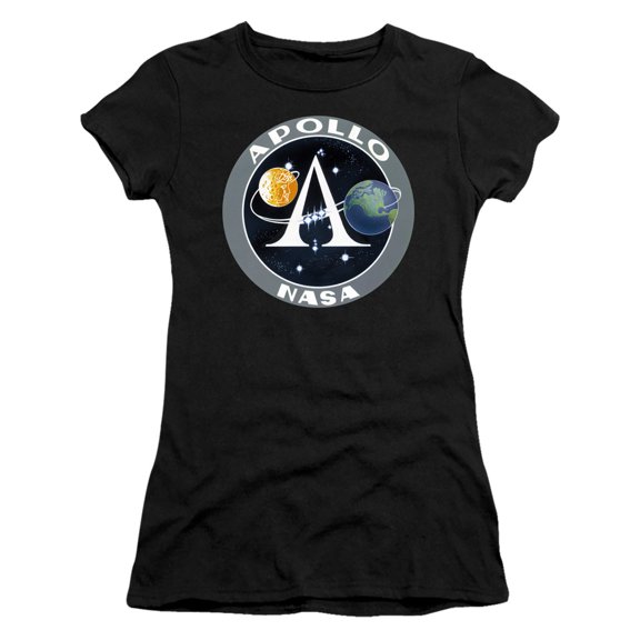 Nasa Apollo Mission Patch Junior Women's T-Shirt Sheer Black