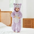 thumbnail image 2 of Odeerbi Infant Boys Girls Animal Dress Up Clothes Flannel Fleece Jumpsuits Winter Thermal Hooded Rompers Infant Cute Bodysuit Long Sleeve Hooded Onesie Infant Clothes Purple, 2 of 9