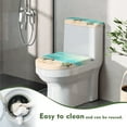 thumbnail image 4 of COEQINE Easy Installation Toilet Lid Cover and Toilet Tank Cover, Sea Turtle Star Sea Beach 2 Piece Stretchable Elastic Bottom Breathable Toilet Cover Set, 4 of 7