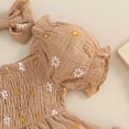 thumbnail image 4 of Okbabeha Baby Girl Summer Clothes Daisy Bodysuit Puff Sleeve Bubble Romper Smocked Dress Newborn Boho Outfits, 4 of 8