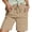Khaki, variant on Summer Casual Waist Wide Leg Shorts Loose Comfortable Elastic High Waist Soft Breathable Short Pants Casual Pant Suits for Women plus Size 3
