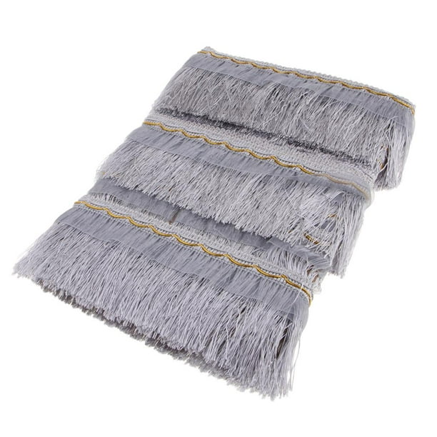 Borde de encaje con flecos para Mantel Ropa de cama Sofá Cojín Edredón Vestido Gris pteado Zulema Cortinas con borla