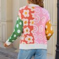 thumbnail image 7 of Womens Fashion Floral Sweater Trendy Long Sleeve Open Front Knit Cardigan Fall Soft Knitwear Clothes White, M, 7 of 7