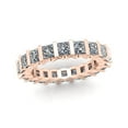 thumbnail image 2 of Natural 3.35Ct Princess Cut Diamond Bezel Set Women's Anniversary Wedding Eternity Band Ring Solid 18k Rose Gold H SI2, 2 of 3