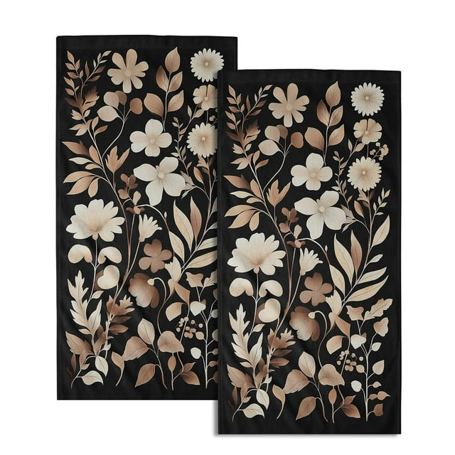 Toallas de mano Giwawa Vintage Floral Black, juego de 2