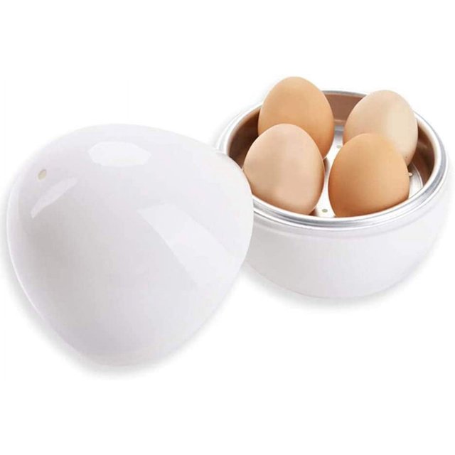 Cocine 4 huevos a la vez Hervidor de huevos, Hervidor de huevos para microondas perfecto Hervidor de huevos para microondas Utensilios de cocina para el hogar Herramientas de cocina (blanco)