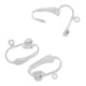 thumbnail image 4 of 12 Piezas De Latón Pendientes Convertidor De Espacios En Blanco Con Blanco plateado Zulema Clip on Earring Converter, 4 of 8