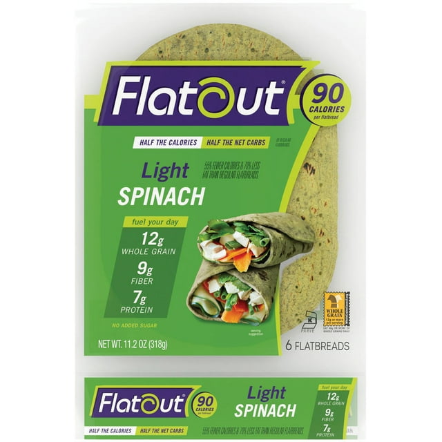 4 Pack FLATOUT Flatbread, Low in Carbs, High in Protein, 2 WW