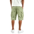 thumbnail image 5 of Men's Plain Cargo Shorts, Elastic Waist Multi-Pocket Pants, Summer Casual Straight Leg Bottoms, 5 of 7