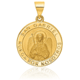 thumbnail image 5 of 14K Solid Yellow Gold Spanish Saint Gabriel Medal Necklace Chain Pendant Charm, 5 of 13
