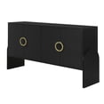 thumbnail image 5 of Sideboard Buffet Cabinet, 4 Door Storage Cabinet with Curved Leg Design, Metal Handles and 3 Adjustable Shelves, 5 of 8
