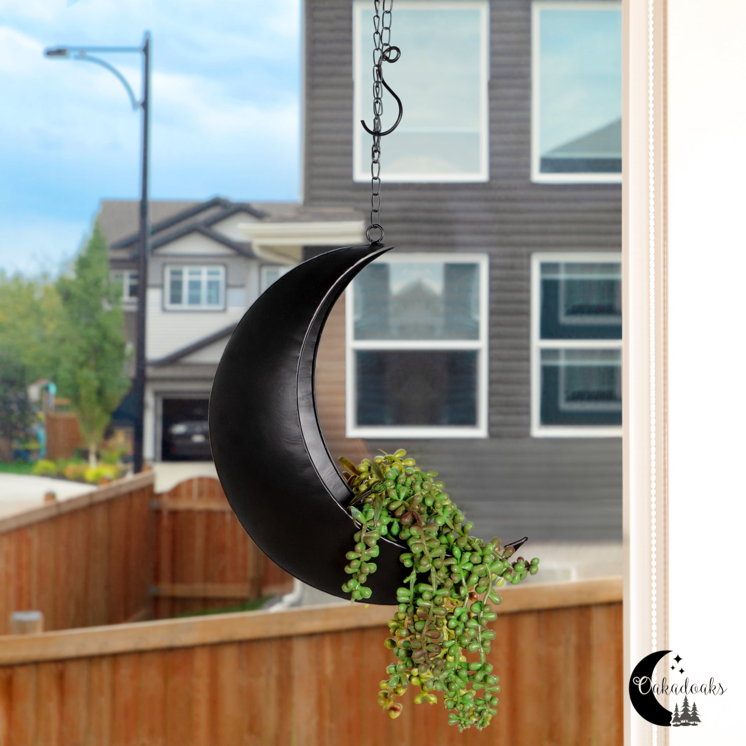 Hanging Moon Planter for Moon Room Decor - Great for Succulents, Air Plant, Mini Cactus, Faux, Artificial Plants-Boho Hanging Planters for Indoor Plants, Witchy Gifts for Women, Birthdays,Plant Lovers