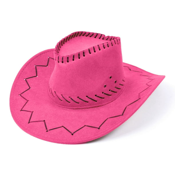 Bristol Novelty Unisex Adults Stitched Cowboy Hat Pink One Size