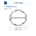 thumbnail image 2 of Uxcell 4 Paquete Clips para Camiseta, 34mm(1-5/16") Clip de Anillo de Seda de Metal para Mujeres, Bufanda, Camiseta Suelta, Dorado/Plata Brillante, 2 of 6