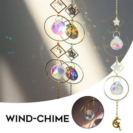 

Crystal Windchime Ornament Exquisite Star Moon Pendant Personalized Sun Catcher for Home Window Porch New