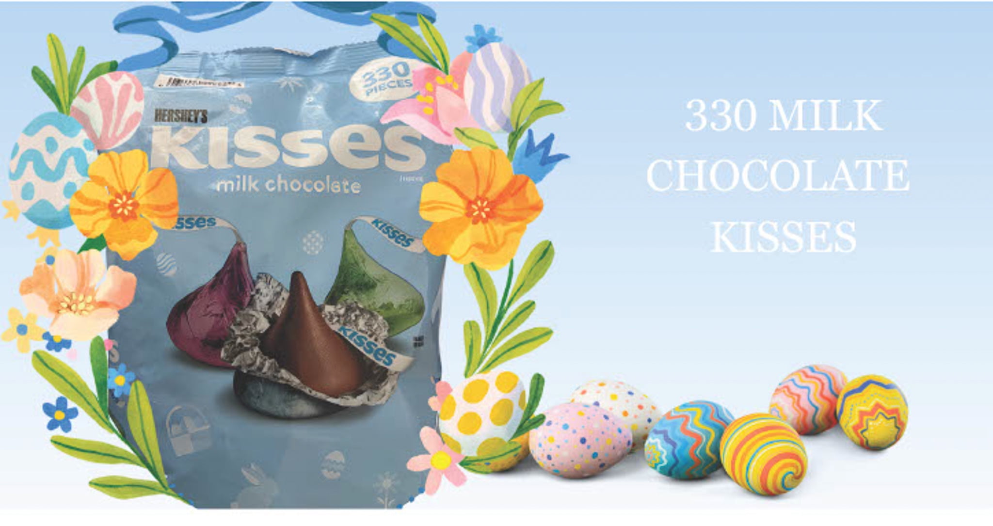 Hershey's Kisses Milk Chocolate 330 Pieces