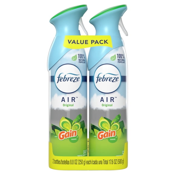 Febreze Air Freshener Spray, Odor-Fighting Room Spray, Gain Original, 8.8oz, 2 Count