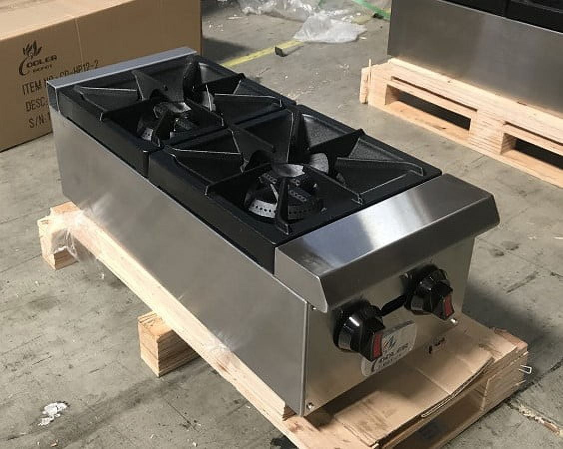 Winco 2-Burner Natural Gas Hot Plate - Heavy-Duty Countertop Cooker For Commercial Kitchens
