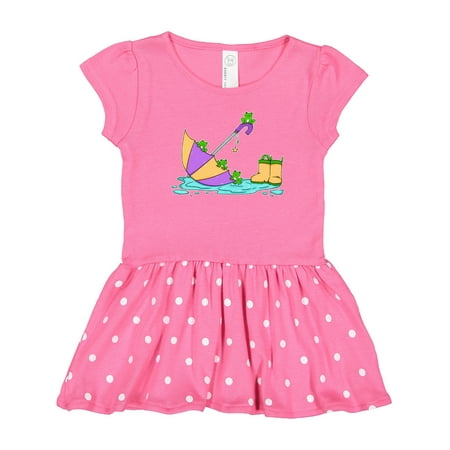 

Inktastic Cute Frogs in a Umbrella with Boots Gift Toddler Girl Dress