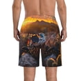 thumbnail image 3 of KLL Lizard With Sunglasses Sunset Men's Casual Summer Beach Shorts Hawaiian Shorts with Pockets-3X-Large, 3 of 5