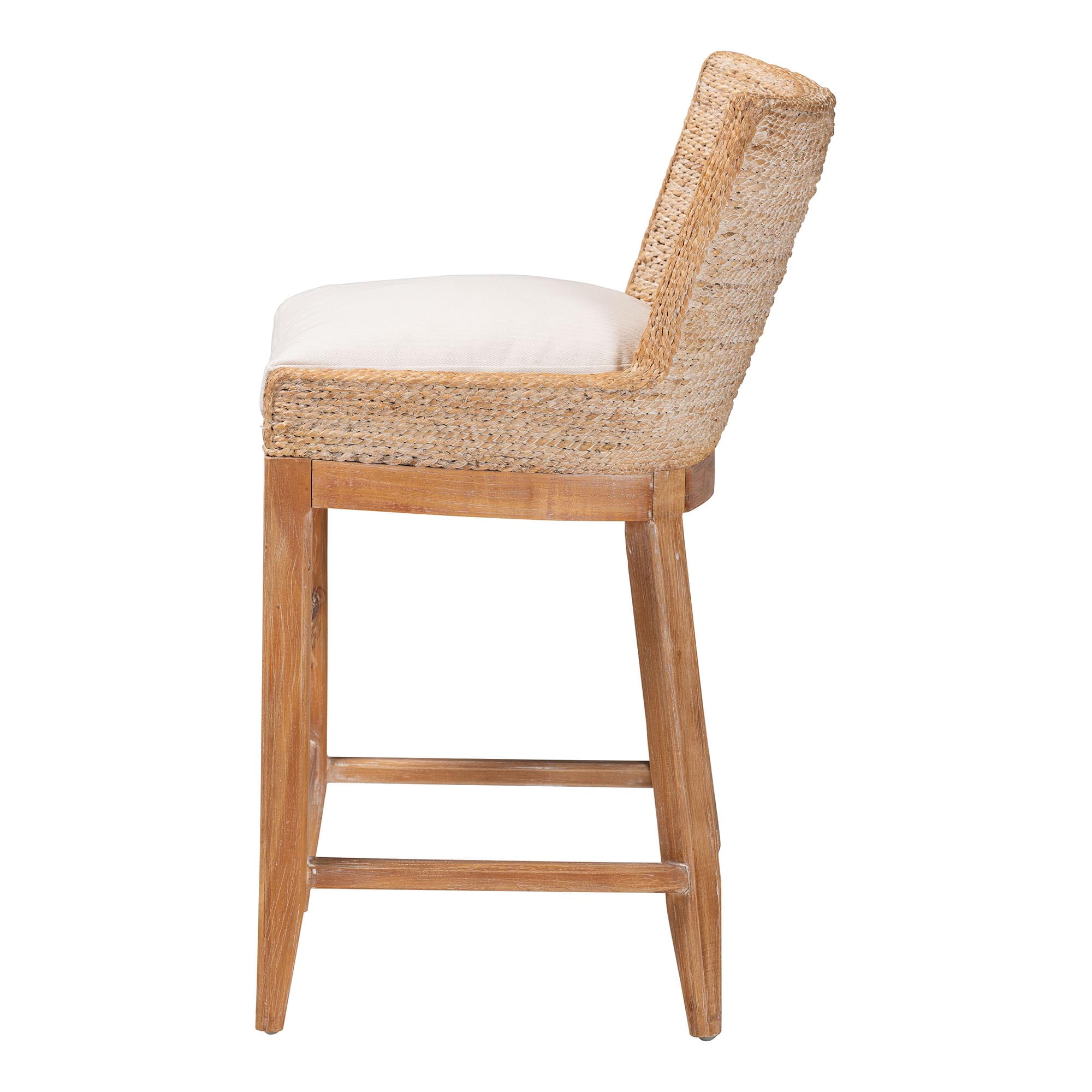 bali & pari Ridley Boho Counter Stool, Counter Height, White Wash