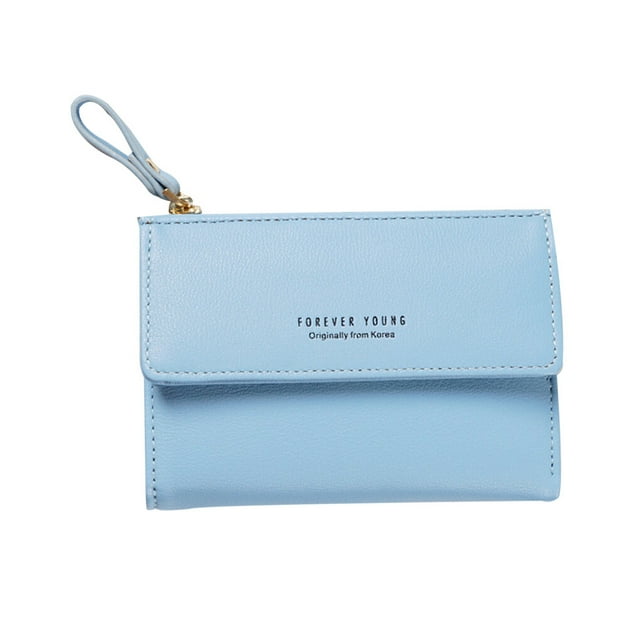 pitrice Women Short Wallet Handheld Ladies Vertical Coin Purse with Zipper Cash ID Card Holder PU Leather Wallet