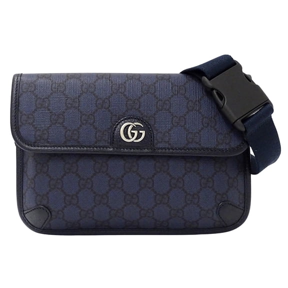Pre-Owned Gucci Men's GG Supreme Petit Marmont Small Belt Bag (752597) in Navy Blue.... (Good)