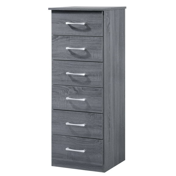 Xukmct 6 Drawers Dresser with Handle, Perfect for Living Room, Bedroom, Gray