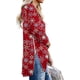 thumbnail image 4 of Mujer Tops Manga larga Cuello en V Ropa de niña Cremallera lateral Dividir Suéter femenino informal suelto, Rojo, 3XL sidaley AP003996-12, 4 of 5