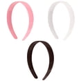 thumbnail image 1 of 3pcs Assorted Color Wide Plastic Headbands Teeth Plain Hairband for Women Girls, 1 of 9