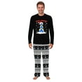 thumbnail image 3 of Family Matching Volleyball Themed Christmas Pajama Set, Black with Festive Snowman Volleyball Design and Pet Outfit, 3 of 7