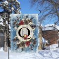thumbnail image 2 of Monogram Letter Q Winter Small Garden Flag Burlap Family Last Name Initial Yard Flag 12.5 x 18 Inch Snow Red Birds Floral Garden Flag Vertical Holiday Outdoor Farmhouse Decoration, 2 of 6