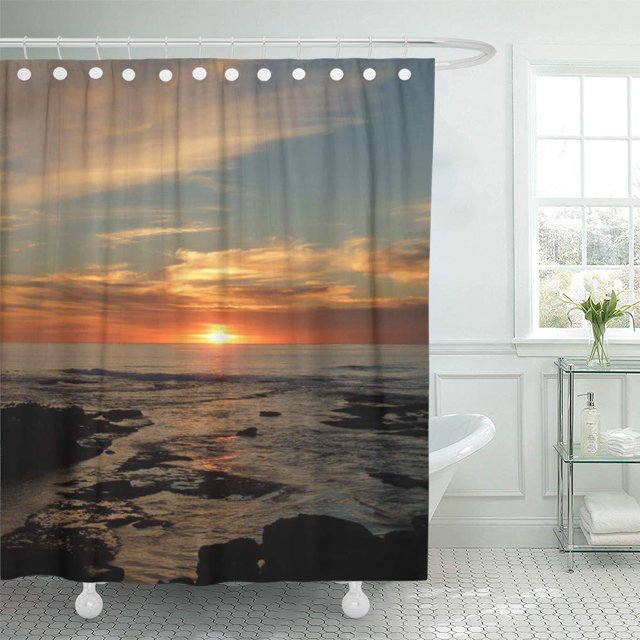 ABPHQTO Ocean San Diego Sunset California Seascape Nature Beautiful Jolla Cortina de ducha 160x180 cm