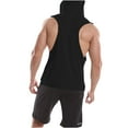 thumbnail image 4 of Rloper-Lop Men's Workout Hooded Tank Tops Sleeveless Solid Color Gym Hoodies Lightweight Bodybuilding Muscle Cut Off T-Shirts with Pocket XL, 4 of 7