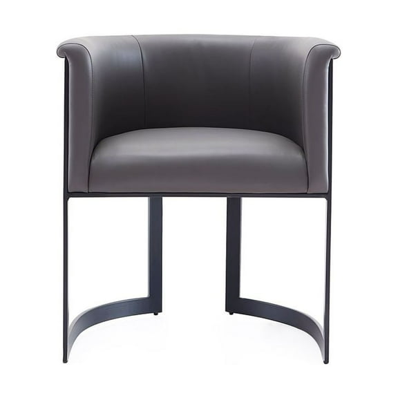 Manhattan Comfort Corso 18.51" Faux Leather Dining Chair in Gray