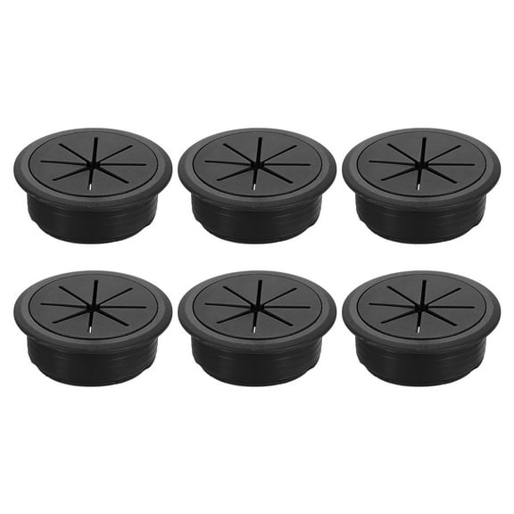 6 Pack Desk Grommet, 1.97 inch 50mm Desk Cable Hole Cover, Black