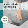 thumbnail image 4 of Bath Mats Non Slip - Grey 20" x 32" Memory Foam Bathroom Rugs - Quick Dry, 4 of 6