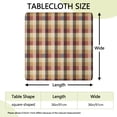 thumbnail image 2 of Brown Beige Green and Red Checkered Pattern Square Fitted Tablecloth with Elastic Edge,Square Table Cover,Washable Elastic Table Cover for Home Kitchen Party Decor 36"x36", 2 of 6