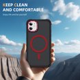 thumbnail image 3 of Magnetic for iPhone 11 Stand Case [Compatible with MagSafe] [Military Grade Drop Protection] [Lens Folded Bracket] Slim Grip Matte Shockproof with Anti-Fingerprint Phone Case,Red, 3 of 8