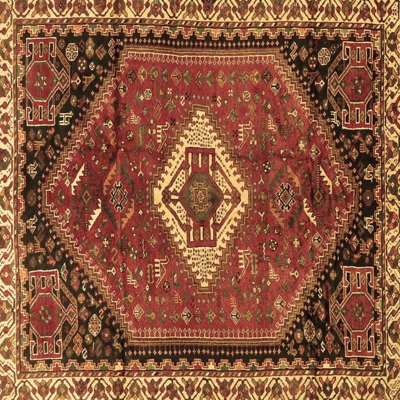 Ahgly Company Indoor Square Persian Brown Traditional Area Rugs, 5' Square