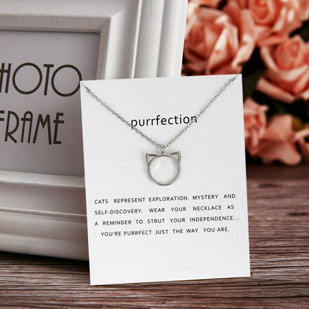 

Fashion Jewelry Purrfection Cat Ear Alloy Pendant Short Necklace Women Gift