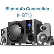 Boytone BT-225FB Wireless Bluetooth Stereo Audio Speaker Bookshelf System, Powerful Bass, Treble, Clear Sound, FM