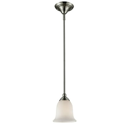 

Mini Pendants 1 Light With Brushed Nickel Finish Steel Medium Base Bulb 6 inch 100 Watts
