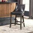 thumbnail image 7 of Home Square 2 Piece Wood Frame Faux Leather Counter Stool Set in Gray, 7 of 7