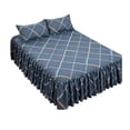 thumbnail image 2 of Bed Skirt Set Ruffle Design Polyester Fabric Dust Protection Easy Care for Bedroom Decor, 2 of 9