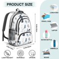 thumbnail image 5 of Blue and White Cat White Pattern Backpack for School, Cute School Bag with Adjustable Shoulder Straps and Padded Back, 16.9"x12.6"x5.9", 5 of 5