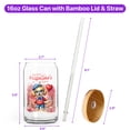 thumbnail image 5 of Happy Valentine’s Day Adorable Goldendoodle Puppy Holding Heart Balloon 16oz Glass Cup Mug Doodle Dog Lover Gifts Idea Glass Can with Bamboo Lid and Straw - 00030, 5 of 5