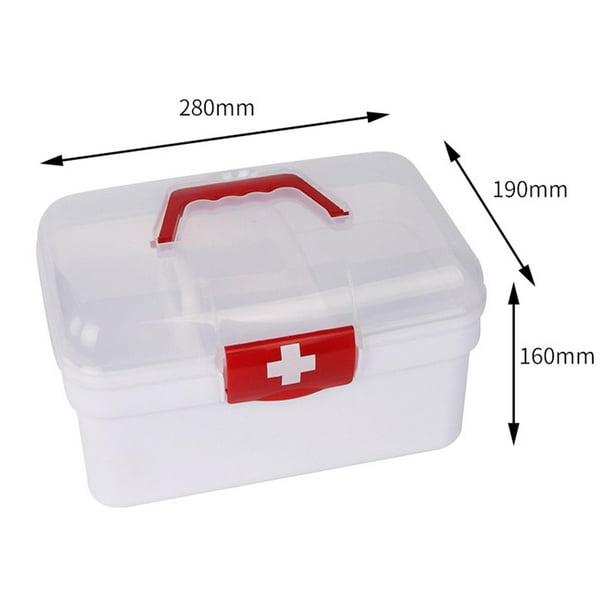 Yinanstore Multifunctional First Aid Medical Box Container Detachable Tray Portable Household Multi Layer Organizer For Sewing Arts Crafts Car Hiking