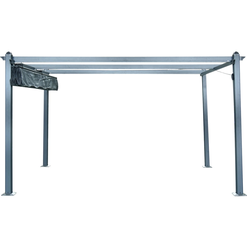 Hanover 13 Ft X 10 Ft Aluminum Pergola With Adjustable Canopy Cover Dark Gray Walmart Com Walmart Com
