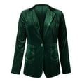 thumbnail image 2 of CILENON Chaquetas De Mujer Elegantes Women's Golden Velvet Solid Colour Fashion Casual Top Jacket (Green,XL), 2 of 7
